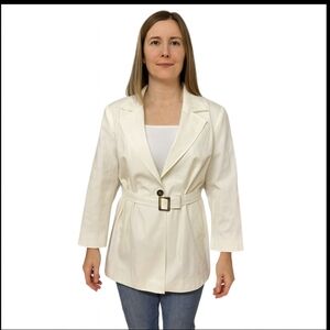 Dana Buchman Ivory Vintage Trench Coat Plus Sz 20